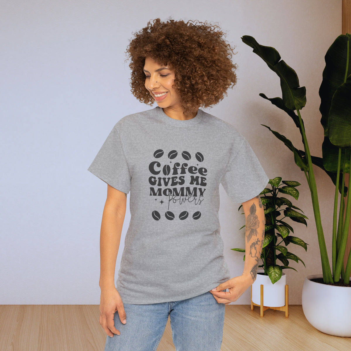 Coffee Gives Me Mommy Powers Cotton Tee-Ashley&#39;s Artistries