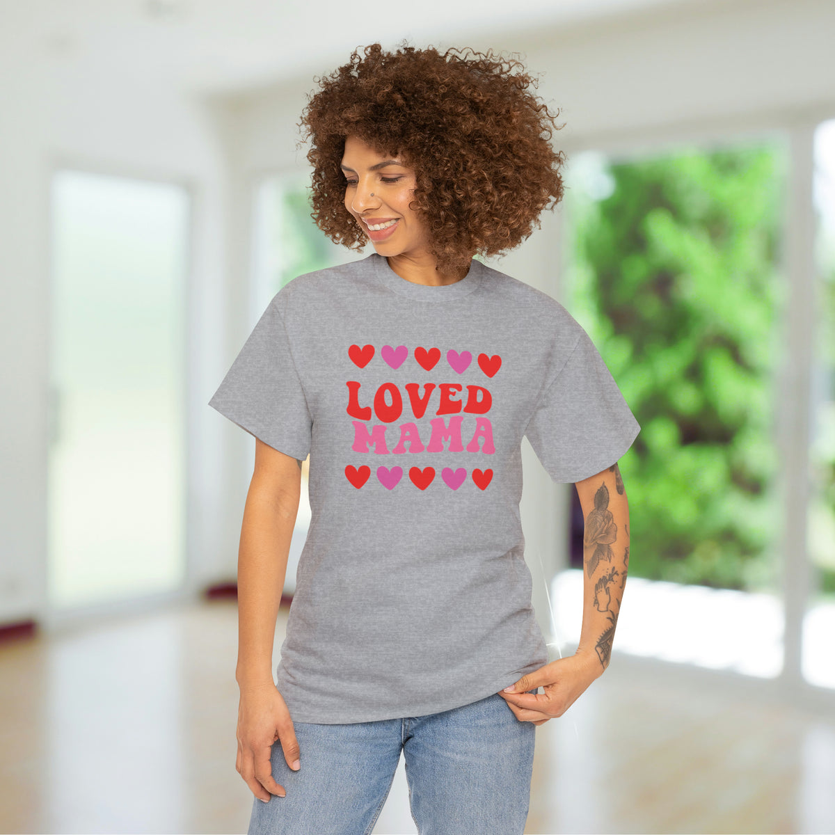 Loved Mama Heavy Cotton Tee-Ashley&#39;s Artistries