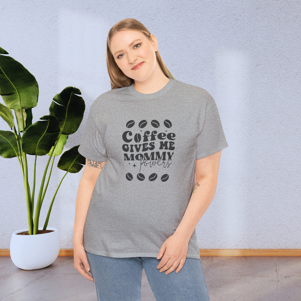 Coffee Gives Me Mommy Powers Cotton Tee-Ashley&#39;s Artistries