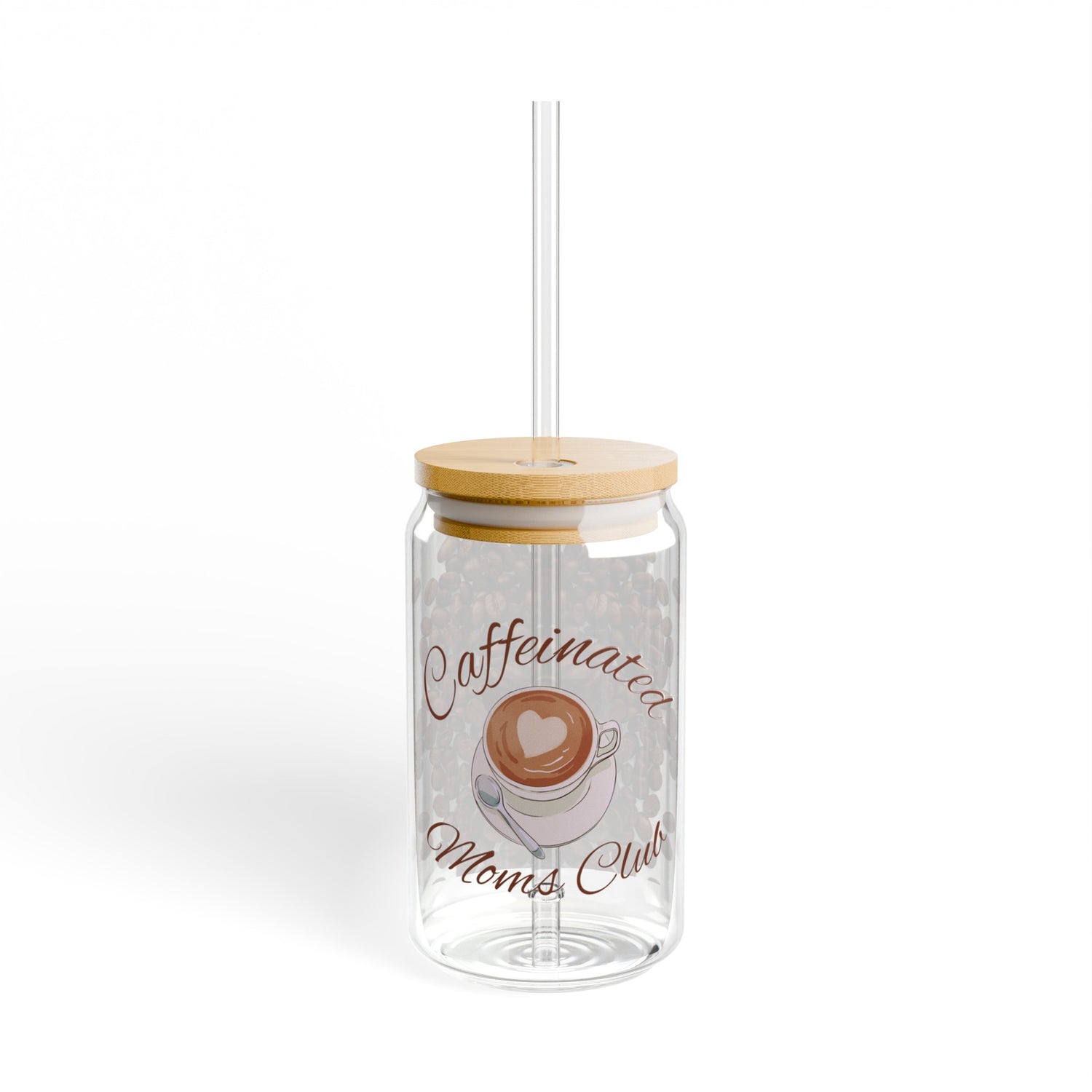 Caffeinated Moms Club 16oz Sipper Glass