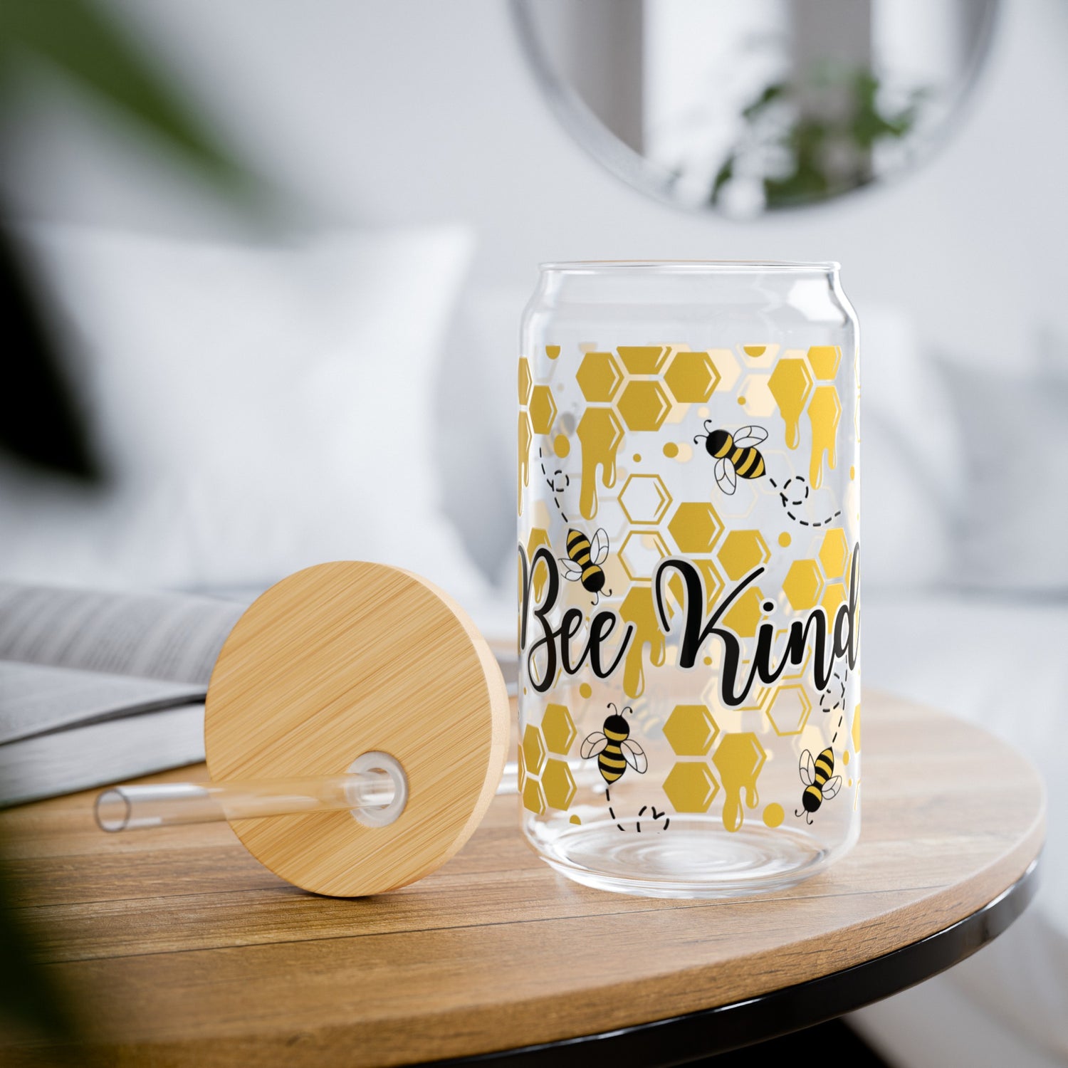 "Bee kind" 16oz Sipper Glass