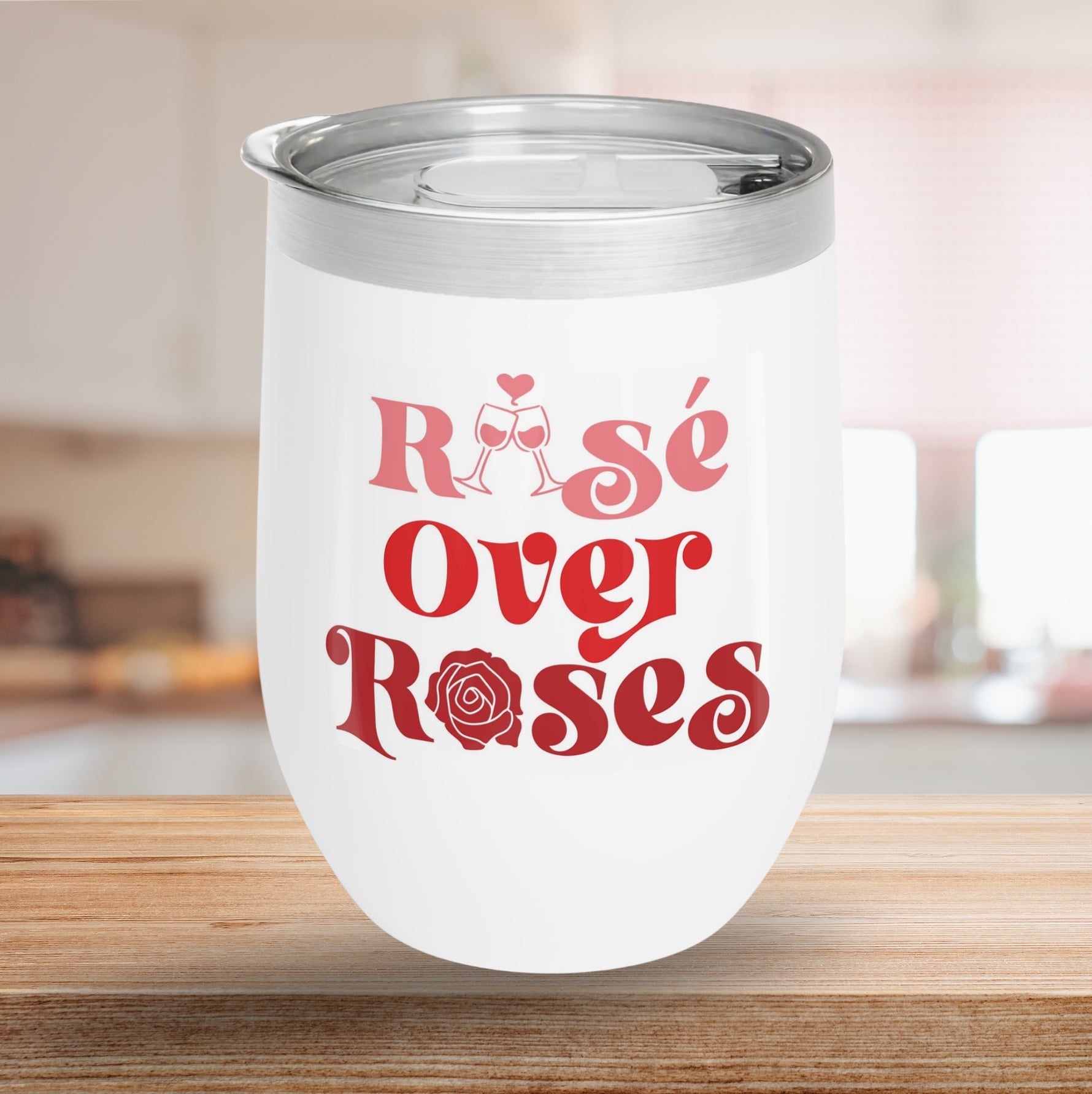 Rosé over Roses 12oz Wine Tumbler-Ashley&#39;s Artistries